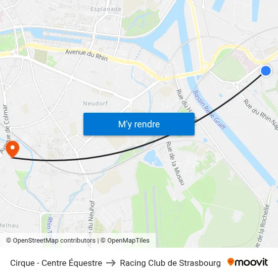 Cirque - Centre Équestre to Racing Club de Strasbourg map