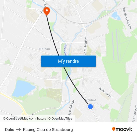 Dalis to Racing Club de Strasbourg map