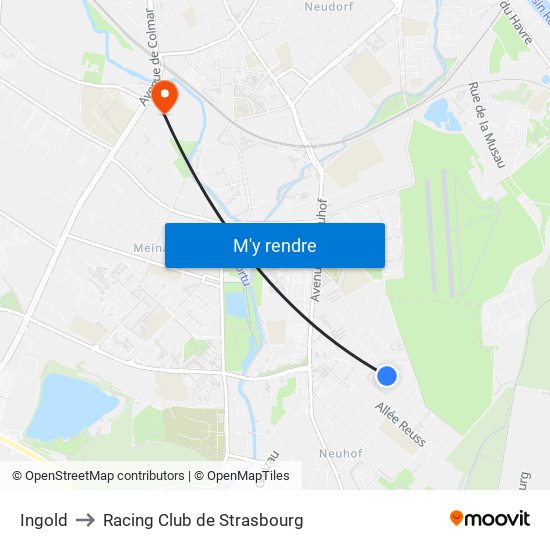 Ingold to Racing Club de Strasbourg map