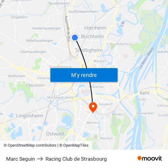 Marc Seguin to Racing Club de Strasbourg map