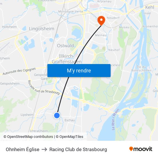 Ohnheim Église to Racing Club de Strasbourg map