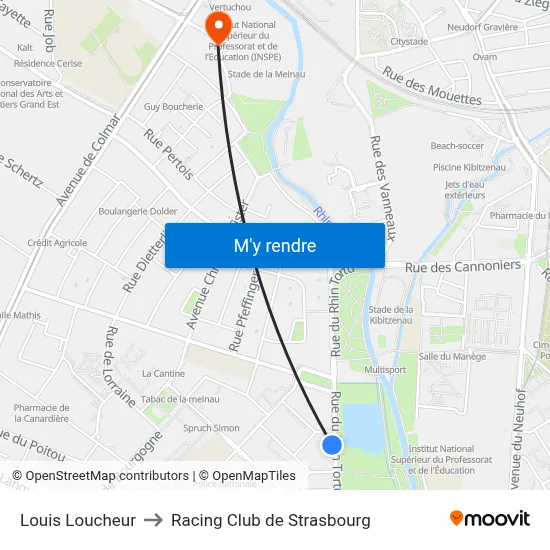 Louis Loucheur to Racing Club de Strasbourg map