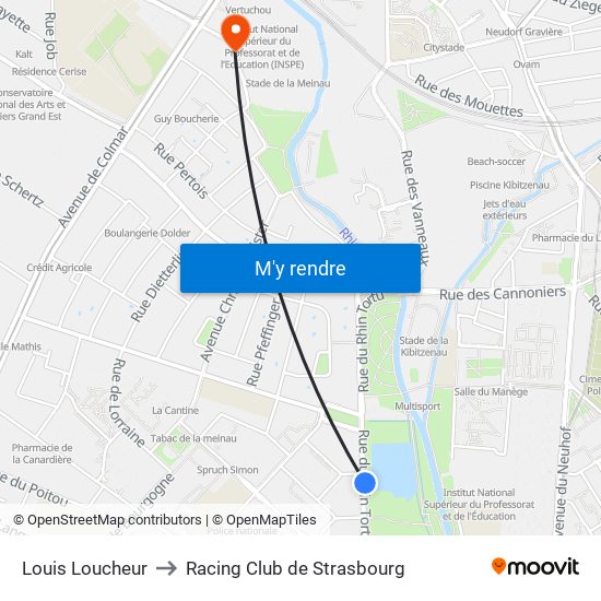 Louis Loucheur to Racing Club de Strasbourg map