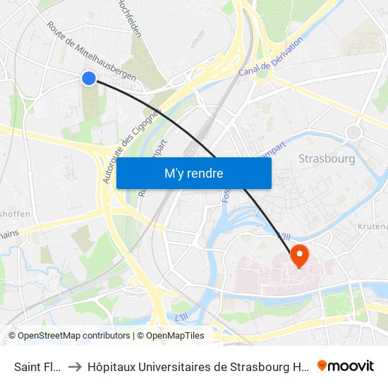 Saint Florent to Hôpitaux Universitaires de Strasbourg Hôpital Civil-Autres map