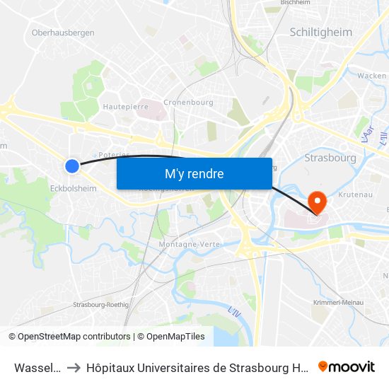 Wasselonne to Hôpitaux Universitaires de Strasbourg Hôpital Civil-Autres map