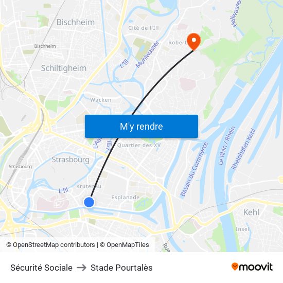 Sécurité Sociale to Stade Pourtalès map