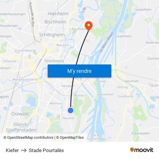 Kiefer to Stade Pourtalès map