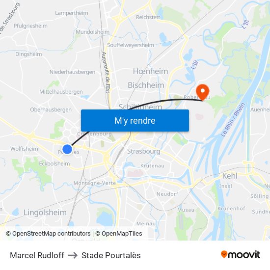 Marcel Rudloff to Stade Pourtalès map
