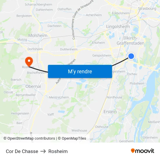 Cor De Chasse to Rosheim map