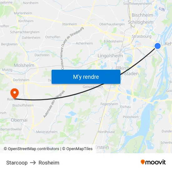 Starcoop to Rosheim map