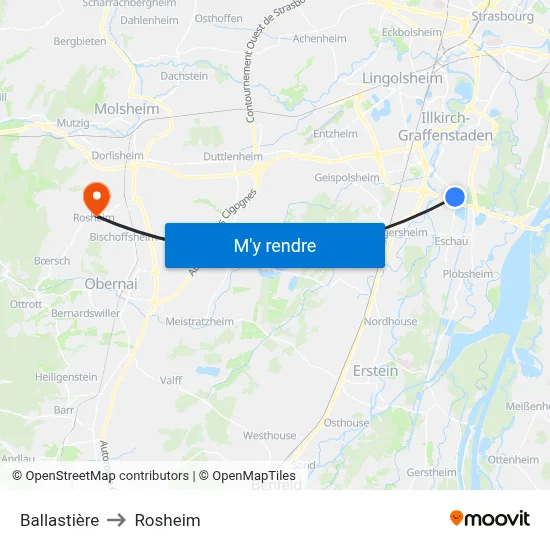 Ballastière to Rosheim map