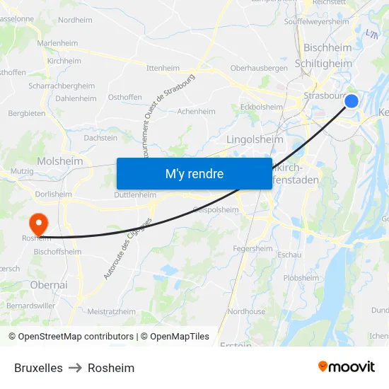 Bruxelles to Rosheim map