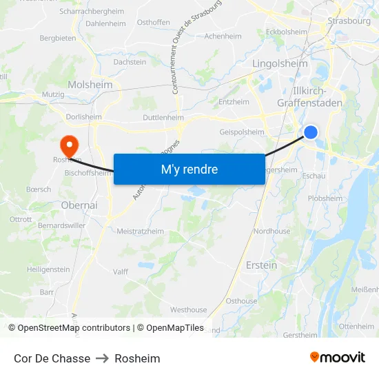 Cor De Chasse to Rosheim map