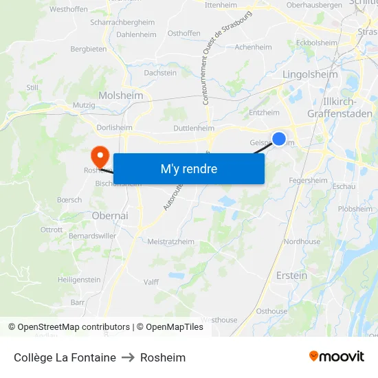 Collège La Fontaine to Rosheim map