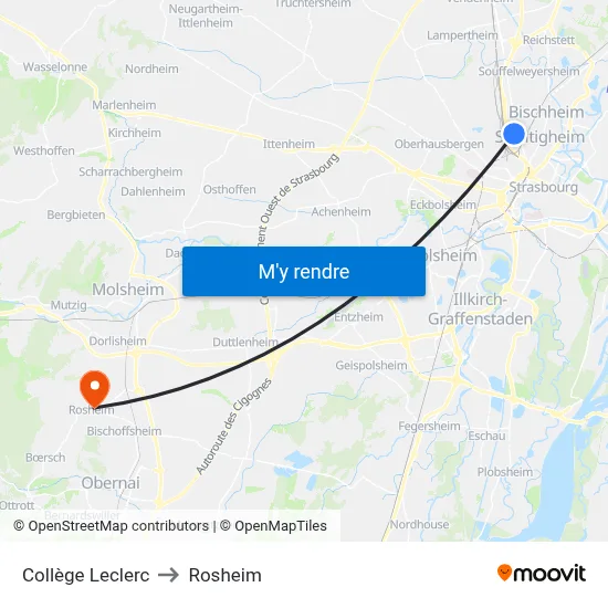 Collège Leclerc to Rosheim map