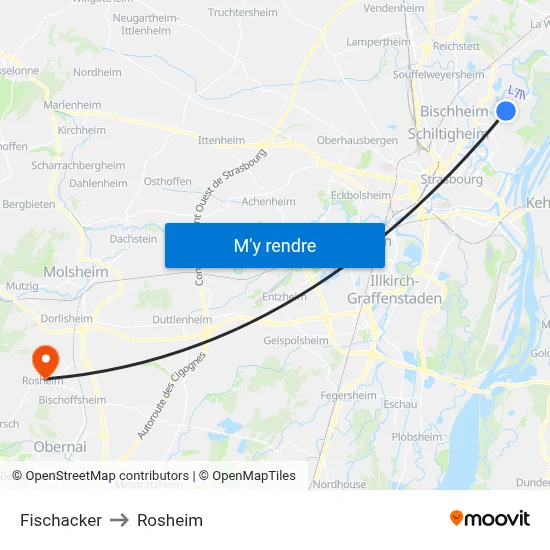Fischacker to Rosheim map