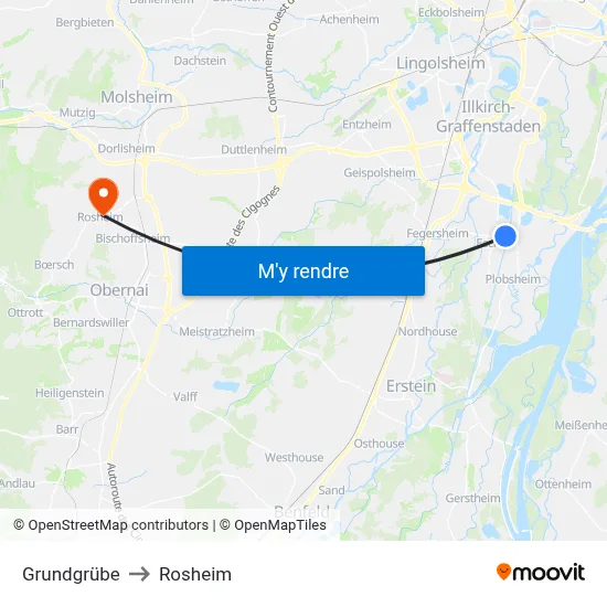 Grundgrübe to Rosheim map