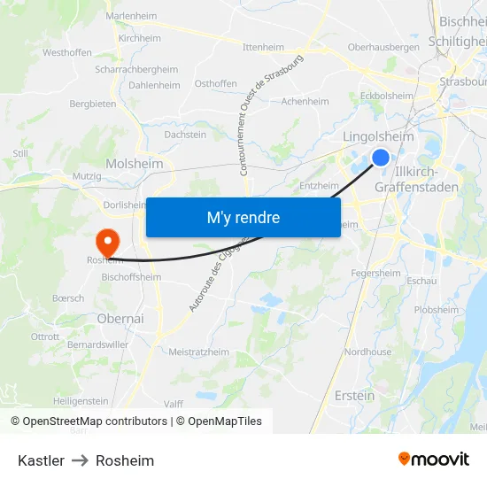 Kastler to Rosheim map
