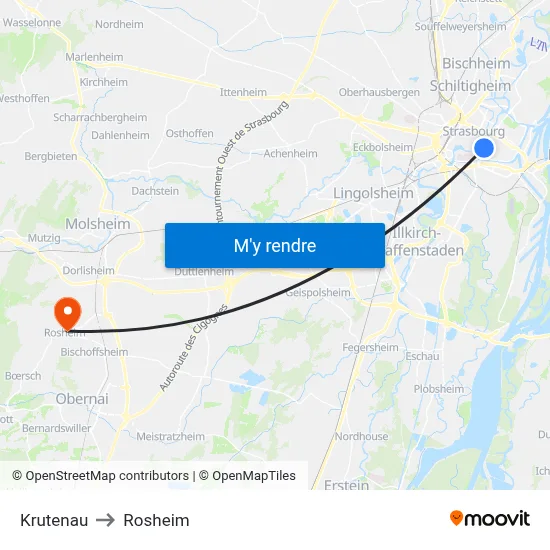 Krutenau to Rosheim map