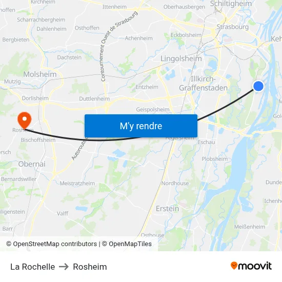 La Rochelle to Rosheim map