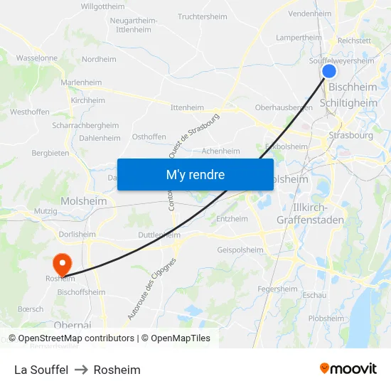 La Souffel to Rosheim map