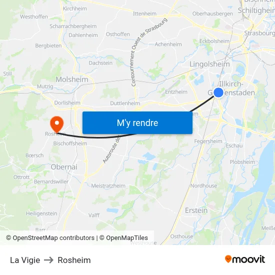 La Vigie to Rosheim map