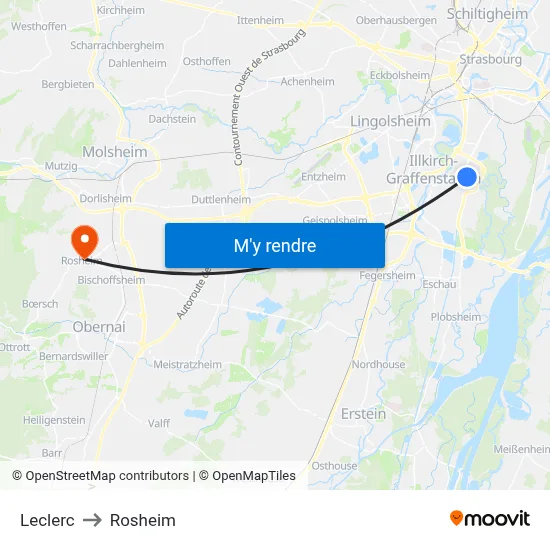 Leclerc to Rosheim map