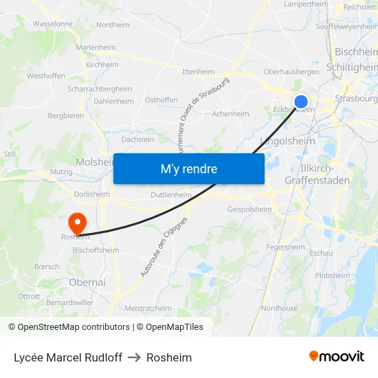 Lycée Marcel Rudloff to Rosheim map