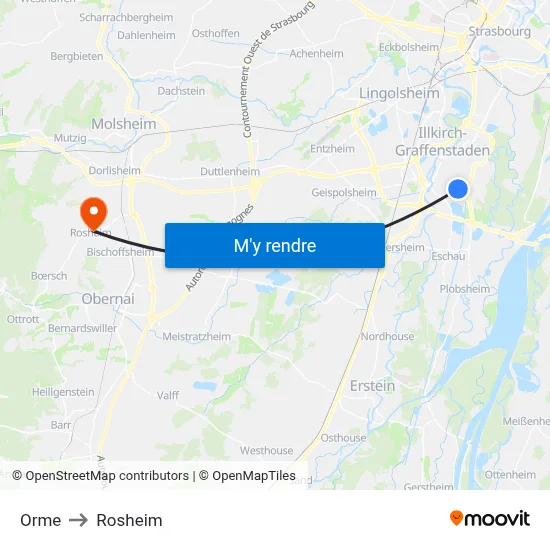 Orme to Rosheim map