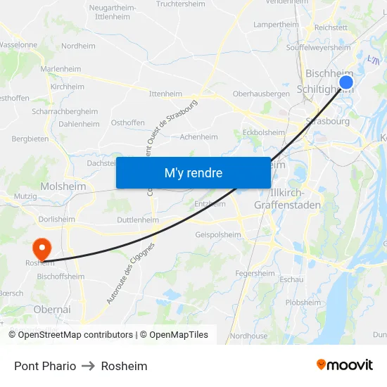 Pont Phario to Rosheim map