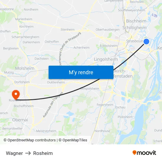 Wagner to Rosheim map