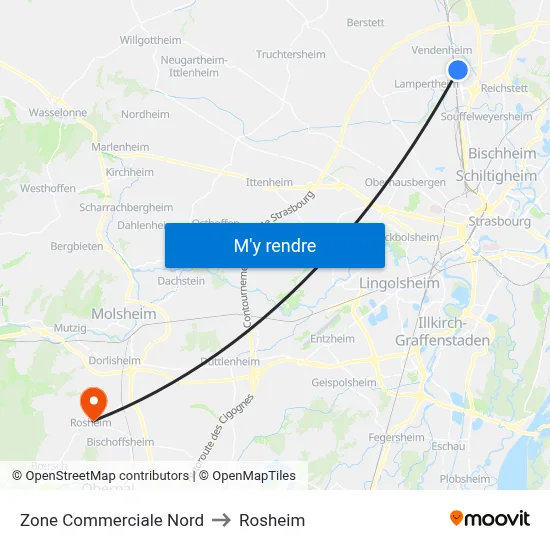 Zone Commerciale Nord to Rosheim map