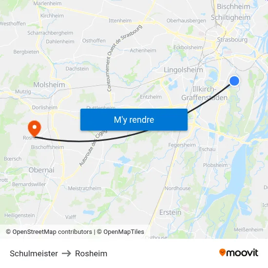 Schulmeister to Rosheim map