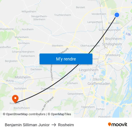 Benjamin Silliman Junior to Rosheim map
