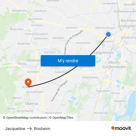Jacqueline to Rosheim map