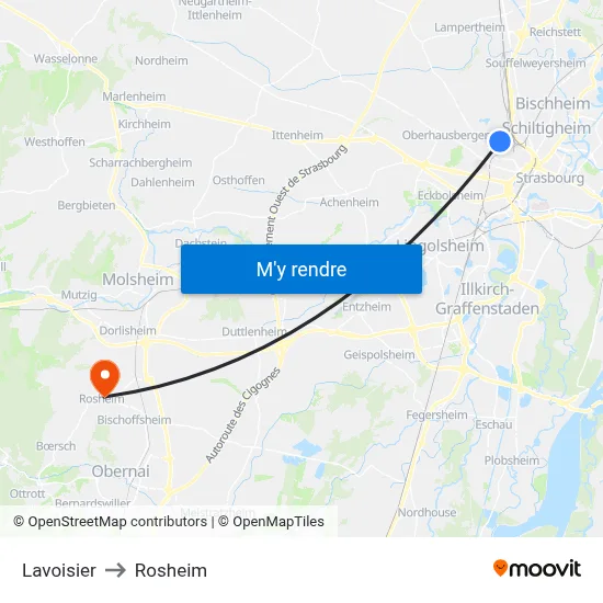 Lavoisier to Rosheim map