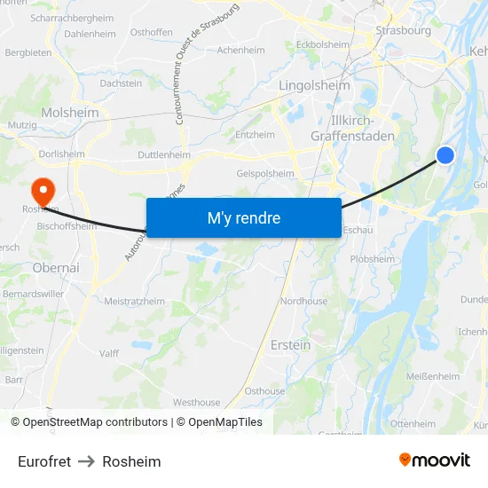 Eurofret to Rosheim map