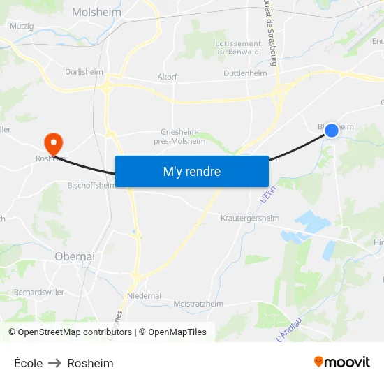 École to Rosheim map