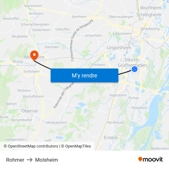 Rohmer to Molsheim map