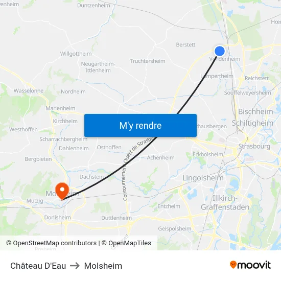 Château D'Eau to Molsheim map