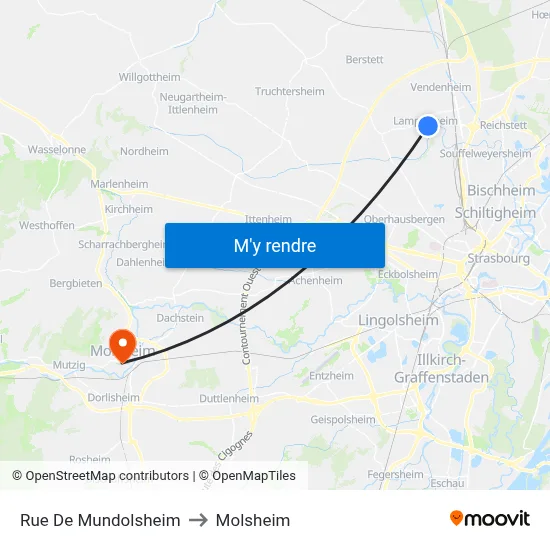 Rue De Mundolsheim to Molsheim map