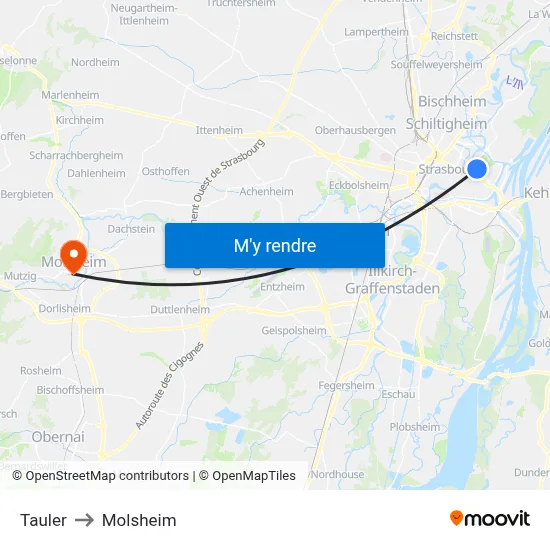 Tauler to Molsheim map