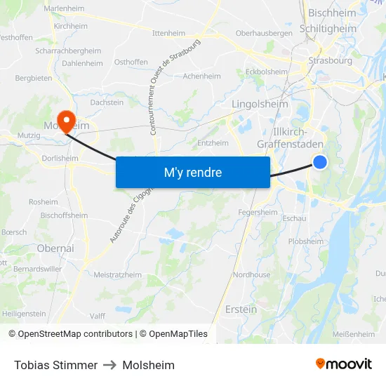 Tobias Stimmer to Molsheim map