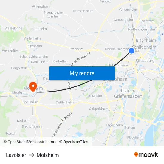 Lavoisier to Molsheim map