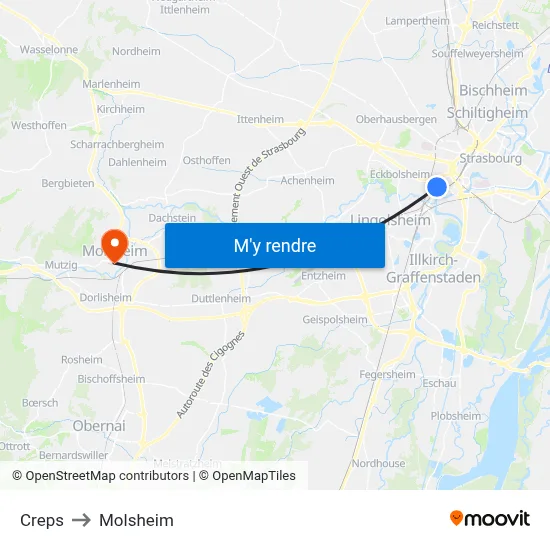Creps to Molsheim map