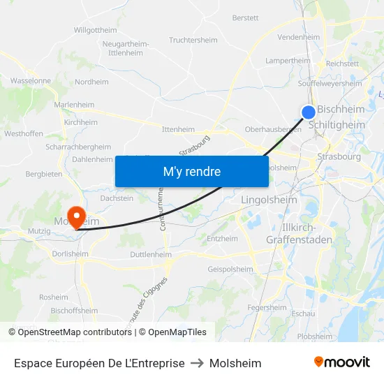 Espace Européen De L'Entreprise to Molsheim map