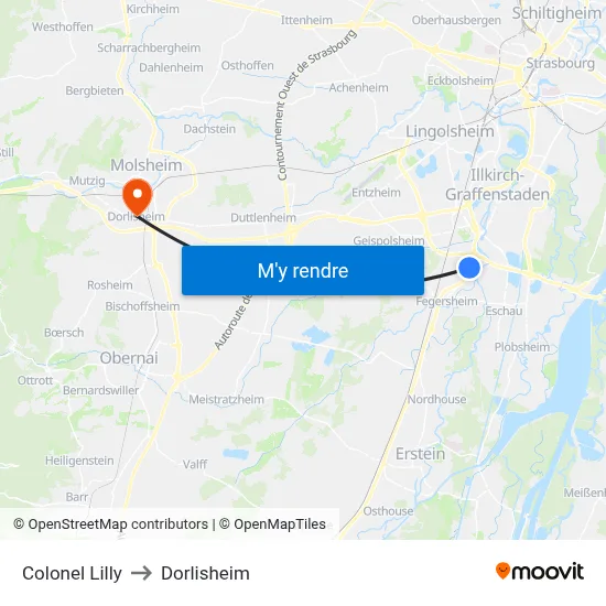 Colonel Lilly to Dorlisheim map