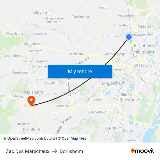 Zac Des Maréchaux to Dorlisheim map