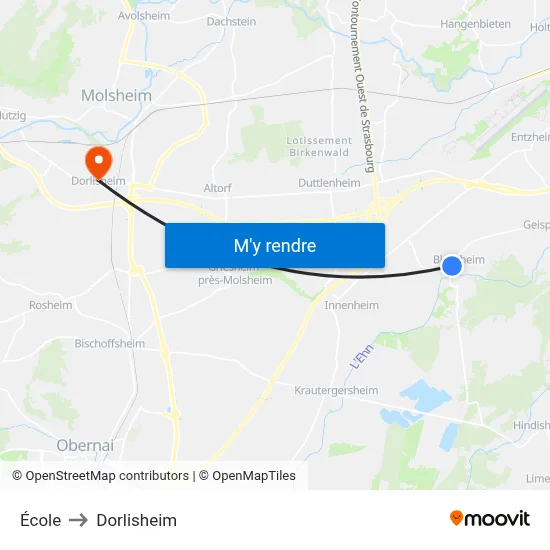 École to Dorlisheim map