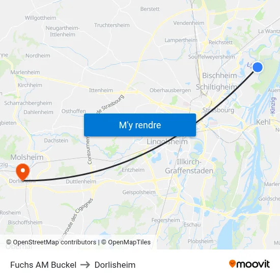 Fuchs AM Buckel to Dorlisheim map